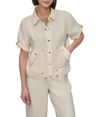 DKNY by Donna Karan Short Sleeve Utility Jacket