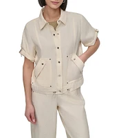 DKNY by Donna Karan Short Sleeve Utility Jacket