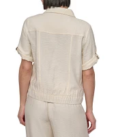 DKNY by Donna Karan Short Sleeve Utility Jacket