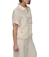 DKNY by Donna Karan Short Sleeve Utility Jacket