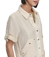 DKNY by Donna Karan Short Sleeve Utility Jacket