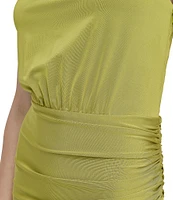 DKNY by Donna Karan Silky Jersey Halter Neck Sleeveless Asymmetrical Hem Drop Waist Midi Dress