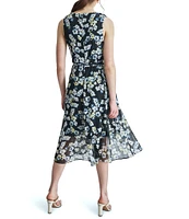 DKNY by Donna Karan Sleeveless Floral Print Wrap Dress