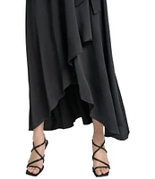 DKNY by Donna Karan Sleeveless High-Low Hem Midi Wrap Gown