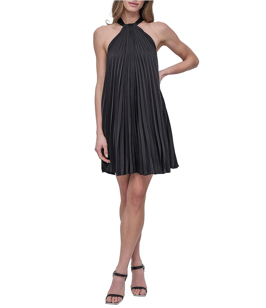 DKNY by Donna Karan Sleeveless Pleated Shift Dress