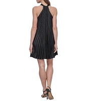 DKNY by Donna Karan Sleeveless Pleated Shift Dress