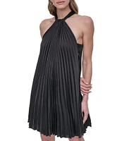 DKNY by Donna Karan Sleeveless Pleated Shift Dress