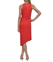 DKNY by Donna Karan Sleeveless Ruched Midi Dress