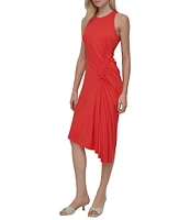 DKNY by Donna Karan Sleeveless Ruched Midi Dress