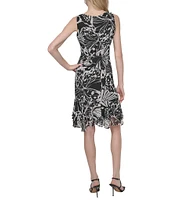 DKNY by Donna Karan Sleeveless Ruffle Hem Shift Dress