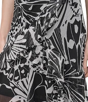 DKNY by Donna Karan Sleeveless Ruffle Hem Shift Dress