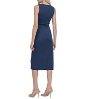 DKNY by Donna Karan Sleevless Ruched Sheath Dress