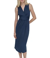 DKNY by Donna Karan Sleevless Ruched Sheath Dress