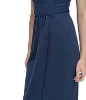 DKNY by Donna Karan Sleevless Ruched Sheath Dress