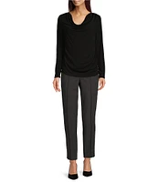 DKNY by Donna Karan Slim Leg Color Blocked Ankle Length Foundation Pant