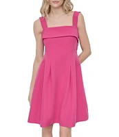 DKNY by Donna Karan Square Neck A-Line Dress