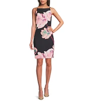 DKNY by Donna Karan Square Neck Floral Print Sheath Dress