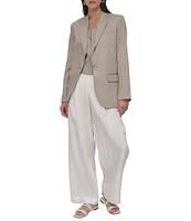 DKNY by Donna Karan Stand Peak Lapel Collar Blazer