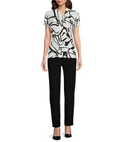 DKNY by Donna Karan Surplice V-Neck Short Sleeve Side Ruched Top