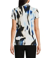 DKNY by Donna Karan Surplice V-Neck Side Ruched Short Sleeve Top