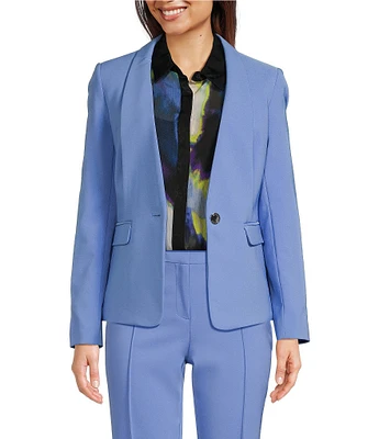 DKNY By Donna Karan Tech-Tailored Collarless One-Button Jacket