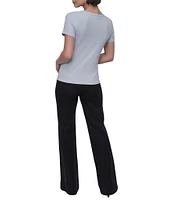 DKNY By Donna Karan Twist Crew Neck Short Sleeve Rib-Knit Top