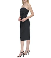 DKNY by Donna Karan Twisted Bodice Strapless Bodycon Dress