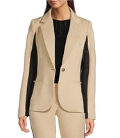 DKNY By Donna Karan Two-Toned Scuba Notch Lapel Single-Breasted Blazer