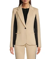 DKNY By Donna Karan Two-Toned Scuba Notch Lapel Single-Breasted Blazer