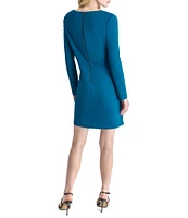 DKNY by Donna Karan V-Neck Long Sleeve Knit Faux Wrap Dress