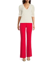 DKNY by Donna Karan V-Neck Puff Sleeve Top
