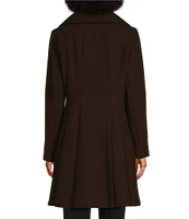 DKNY by Donna Karan Wool Double Breasted Skirted Walker Coat