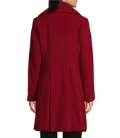 DKNY by Donna Karan Wool Double Breasted Skirted Walker Coat