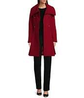 DKNY by Donna Karan Wool Double Breasted Skirted Walker Coat