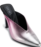 DKNY by Donna Karan Cadena Metallic Leather Ombre Dress Mules