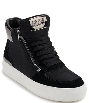 DKNY by Donna Karan Cindell High-Top Canvas Lace-Up Sneakers