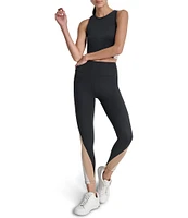 DKNY by Donna Karan Color Block Stretch High Waist 7/8 Leggings