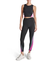 DKNY by Donna Karan Color Block Stretch High Waist 7/8 Leggings