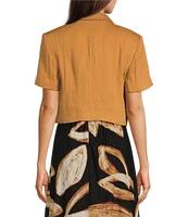 DKNY by Donna Karan Cropped Notch Lapel Short Sleeve Jacket