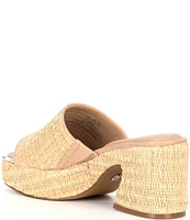 DKNY by Donna Karan Desirae Raffia Platform Slide Sandals