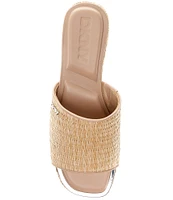 DKNY by Donna Karan Desirae Raffia Platform Slide Sandals