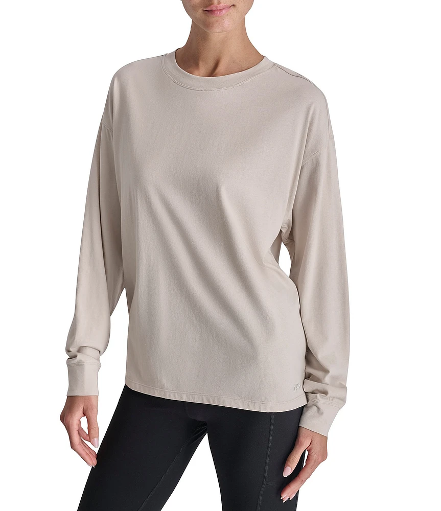 DKNY by Donna Karan Drop Shoulder Crew Neck Long Sleeve Pullover