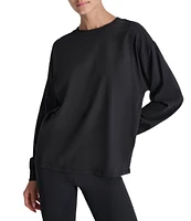 DKNY by Donna Karan Drop Shoulder Crew Neck Long Sleeve Pullover