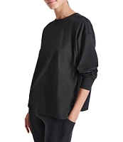 DKNY by Donna Karan Drop Shoulder Crew Neck Long Sleeve Pullover