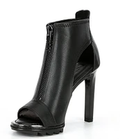 DKNY by Donna Karan Dua Leather Peep Toe Booties