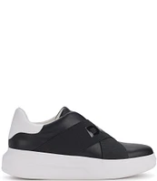 DKNY by Donna Karan Jaye Leather Platform Slip On Sneakers