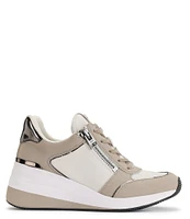 DKNY by Donna Karan Kaden Canvas Zip Up Wedge Sneakers