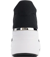 DKNY by Donna Karan Kasia Fabric Wedge Lace Up Sneakers