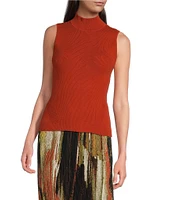 DKNY by Donna Karan Knit Mock Neck Sleeveless Tank