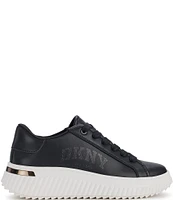 DKNY by Donna Karan Larissa Leather Platform Lace Up Sneakers